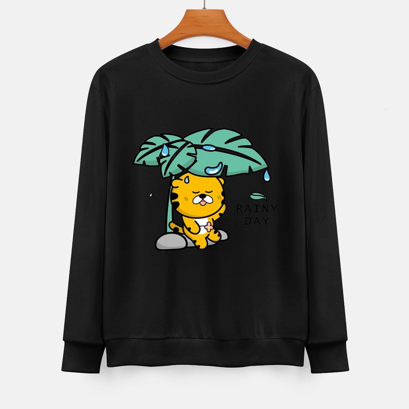 Front Patterned Long Sleeve TopOriginal Plain